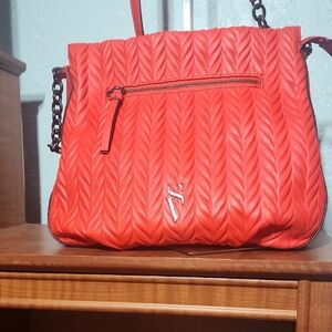 Simply Vera Vera Wang Red Textured Shoulder Bag